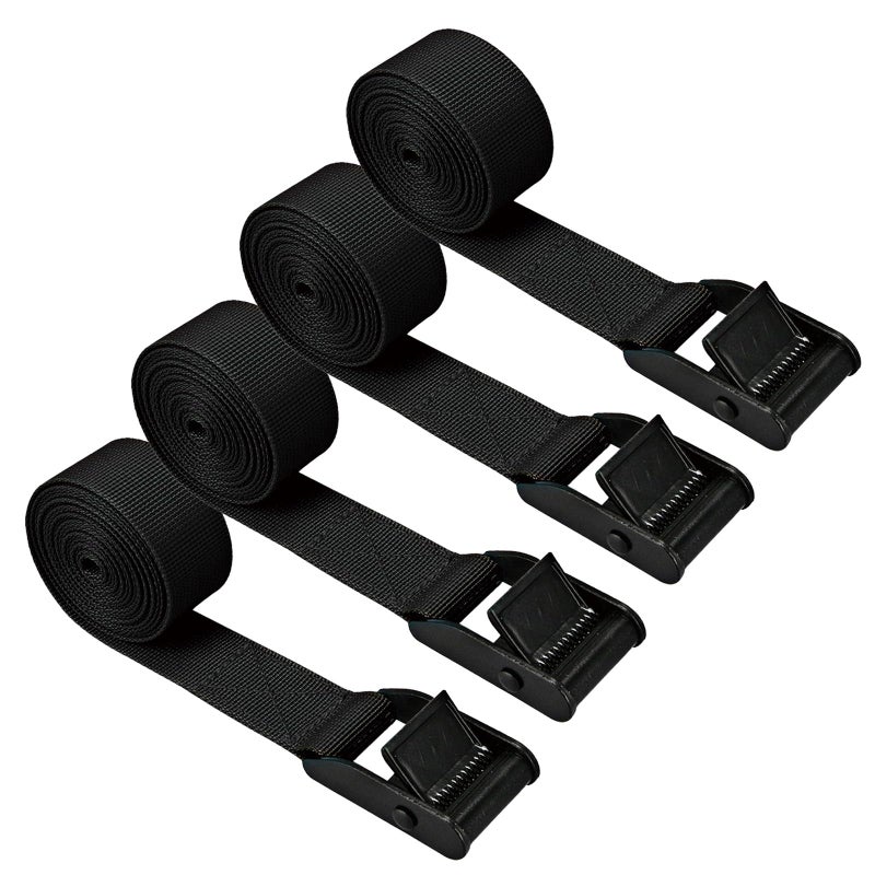 Gutezeiten Premium Lashing Strap Short 1"" x 6.5 ft  Cam Buckle Tie Down Straps Heavy Duty Secure Straps up to 700 lbs Capacity for Motorcycle SUP  Kayak  Canoe  Trailer  Cargo  Truck  Luggage 4 Pcs - Image 1